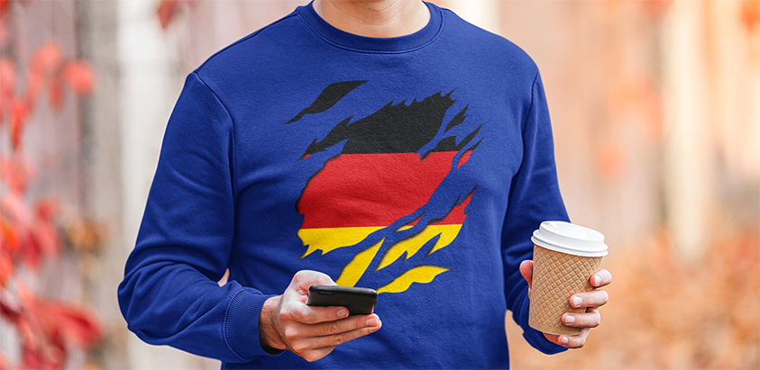 amazon bedrucken Deutschland Fahne flagge sweatshirt pullover