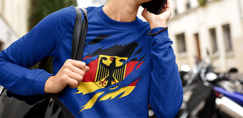online kaufen Deutschland Fahne flagge und Wappen mit Kratzspureneffekt sweatshirt pullover