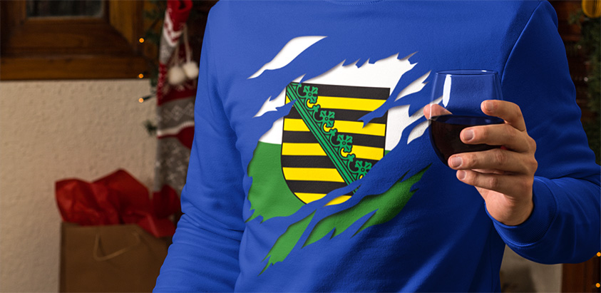 amazon kaufen Land Freistaat Sachsen Deutsche Fahne flagge und Wappen sweatshirt pullover