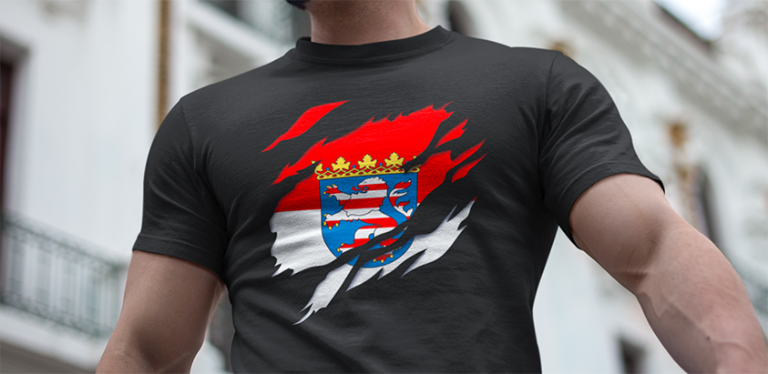 online kaufen Land Hessen Deutsche Fahne flagge und Wappen t shirt 
