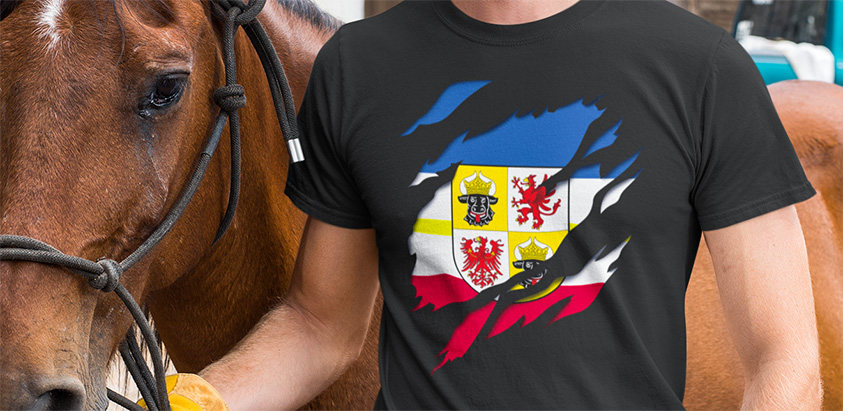 online kaufen Land Mecklenburg Vorpommern Deutsche Fahne flagge und Wappen T shirt 