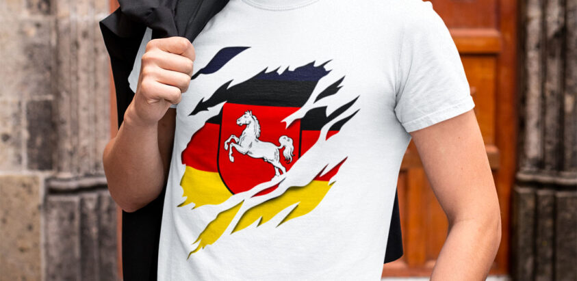 online bestellen Land Niedersachsen Deutsche Fahne flagge und Wappen T shirt