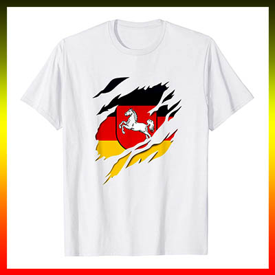 online kaufen Land Niedersachsen Deutsche Fahne flagge und Wappen T shirt
