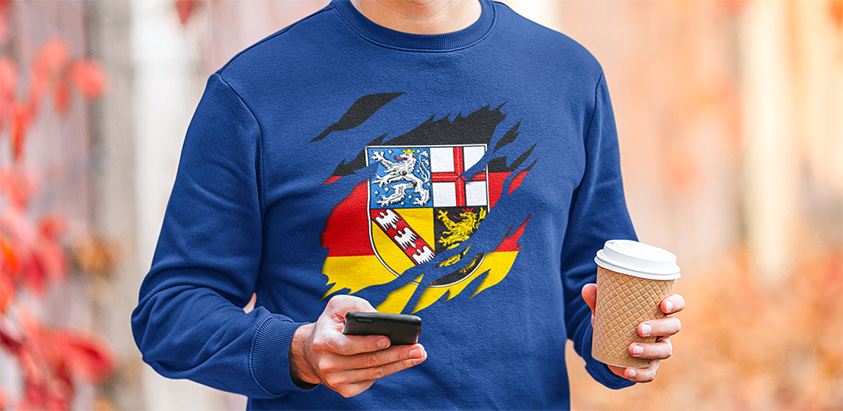 amazon kaufen Land Saarland Deutsche Fahne flagge und Wappen sweatshirt pullover