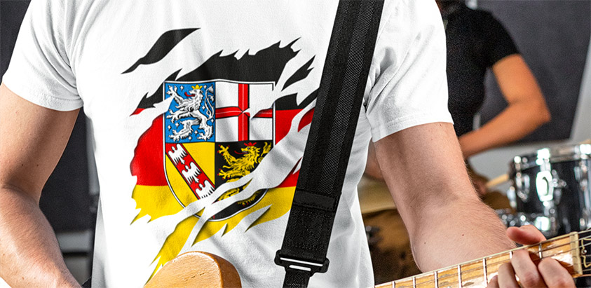 amazon kaufen Land Saarland Deutsche Fahne flagge und Wappen t shirt