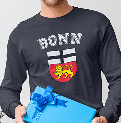 online bestellen Stadt Bonn Fahne flagge und Wappen Langarmshirt