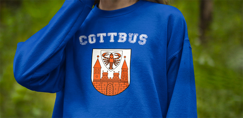 online bestellen Stadt Cottbus Fahne flagge und Wappen sweatshirt pullover