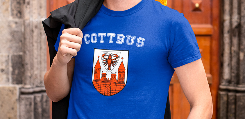 online bestellen Stadt Cottbus Fahne flagge und Wappen t shirt 