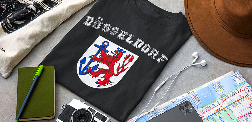 online kaufen Stadt Duesseldorf Fahne flagge und Wappen t shirt