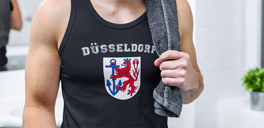 online bestellen Stadt Duesseldorf Fahne flagge und Wappen tanktop pullunder