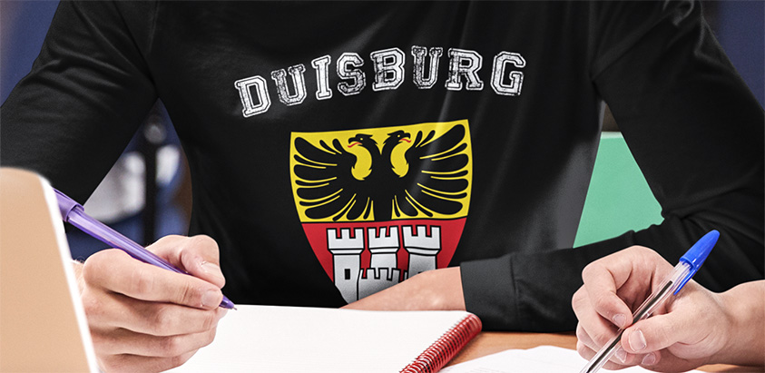 amazon kaufen Stadt Duisburg Fahne flagge und WappenLangarmshirt