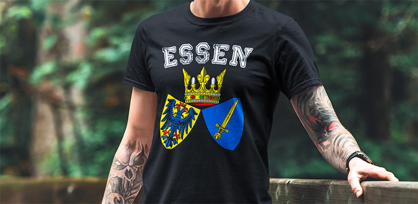 online bestellen Stadt Essen Fahne flagge und Wappen t shirt
