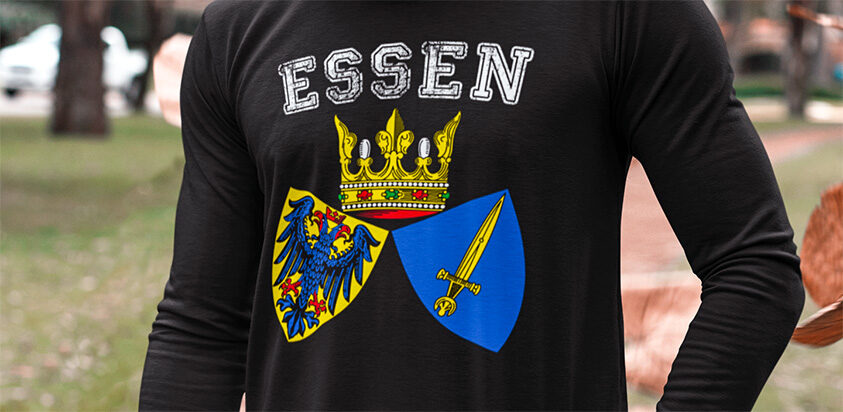 amazon kaufen Stadt Essen Fahne flagge und Wappen Langarmshirt
