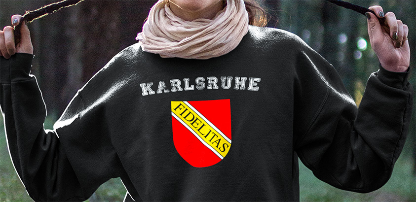 online bestellen Stadt Karlsruhe Fahne flagge und Wappen sweatshirt pullover 