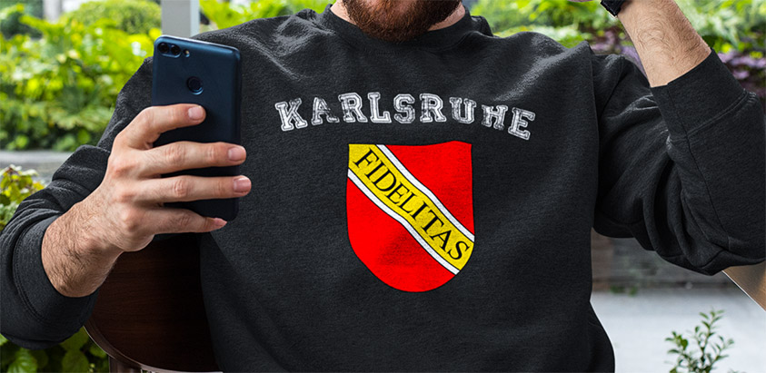 online bestellen Stadt Karlsruhe Fahne flagge und Wappen sweatshirt pullover