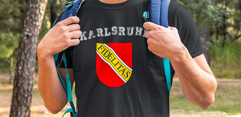 online kaufen Stadt Karlsruhe Fahne flagge und Wappen t shirt