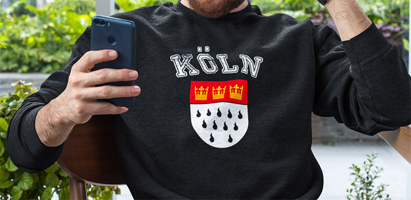 online bestellen Stadt Koeln Cologne Fahne flagge und Wappen sweatshirt pullover