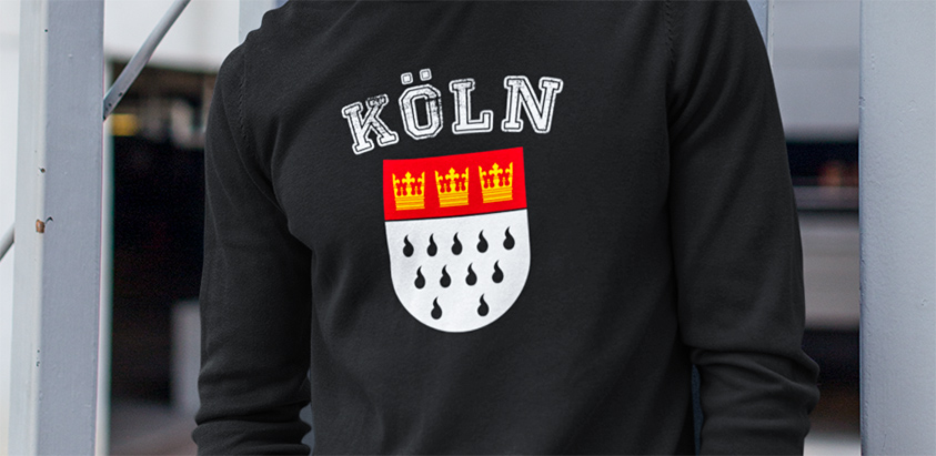 online bestellen Stadt Koeln Cologne Fahne flagge und Wappen Langarmshirt