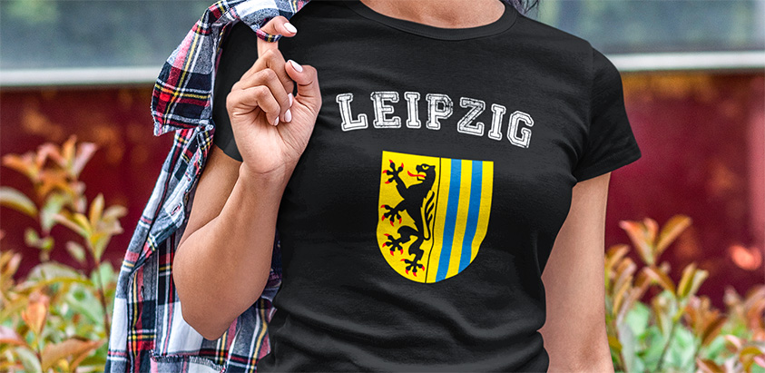 online bestellen Stadt Leipzig Fahne flagge und Wappen t shirt