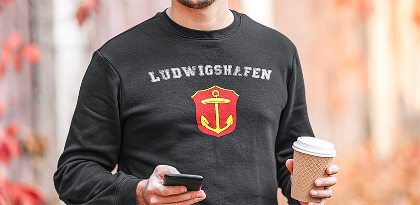 online bestellen Stadt Ludwigshafen am rhein Fahne flagge und Wappen sweatshirt pullover