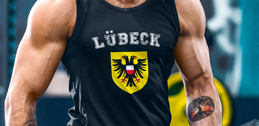 online kaufen Stadt Luebeck Fahne flagge und Wappen tanktop pullunder