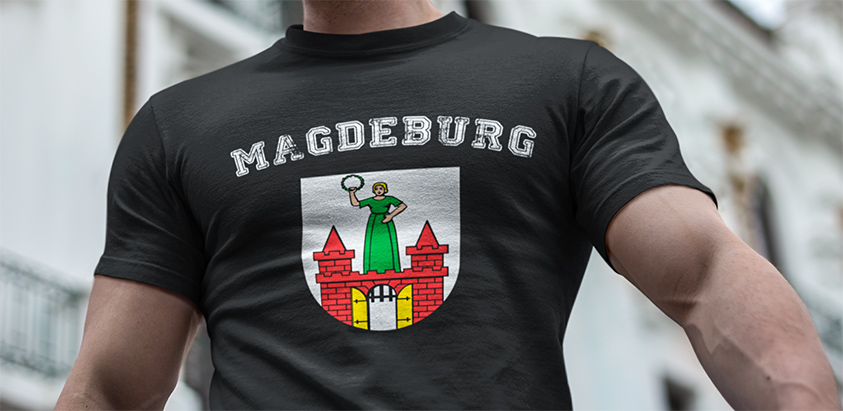 online bestellen Stadt Magdeburg Fahne flagge und Wappen t shirt 