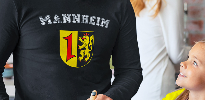 amazon bestellen Stadt Mannheim Fahne flagge und Wappen Langarmshirt
