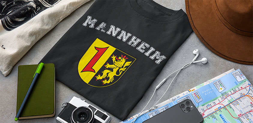 online bestellen Stadt Mannheim Fahne flagge und Wappen t shirt