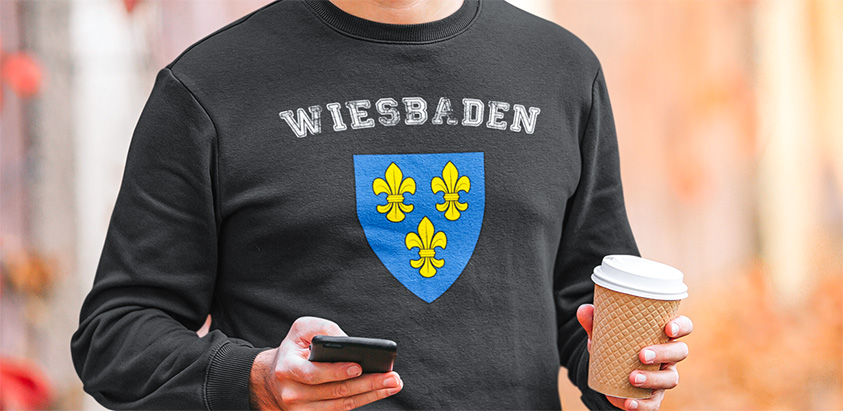 online bestellen Stadt Wiesbaden Fahne flagge und Wappen sweatshirt pullover
