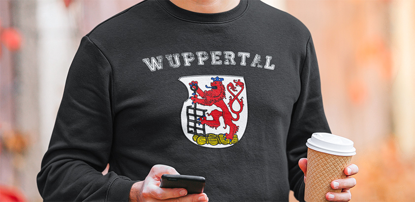 amazon kaufen Stadt Wuppertal Fahne flagge und Wappen sweatshirt pullover 