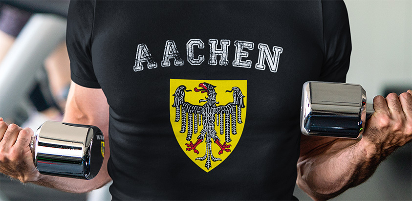 online kaufen Stadt aachen Fahne flagge und Wappen t shirt 