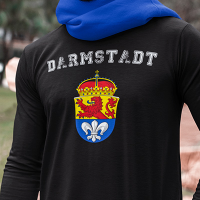 amazon bestellen Stadt darmstadt Fahne flagge und Wappen Langarmshirt