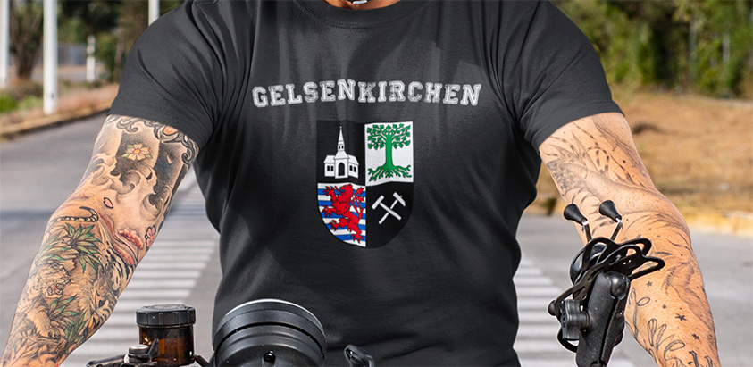 online kaufen Stadt gelsenkirchen Fahne flagge und Wappen t shirt 