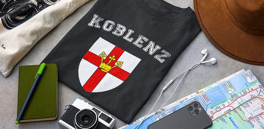 online bestellen Stadt koblenz Fahne flagge und Wappen t shirt