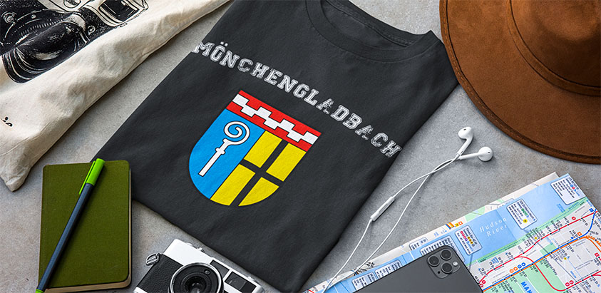 online bestellen Stadt moenchengladbachg Fahne flagge und Wappen t shirt