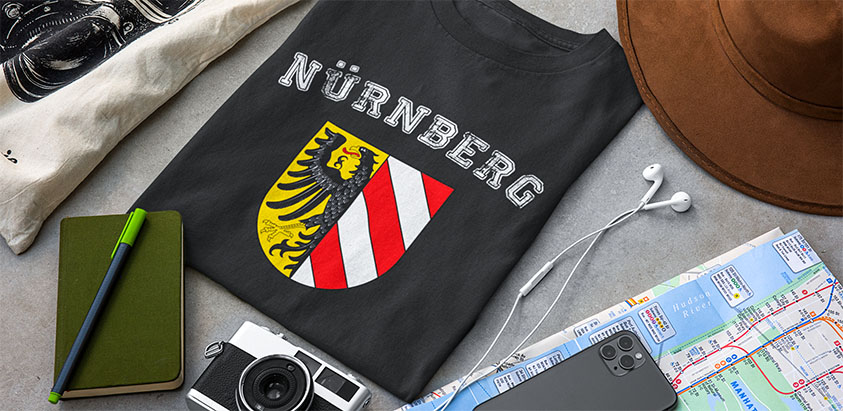 online bestellen Stadt nuernberg nürnberg Fahne flagge und Wappen t shirt
