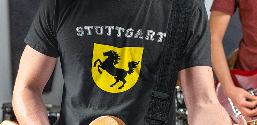 online kaufen Stadt stuttgart Fahne flagge und Wappen t shirt