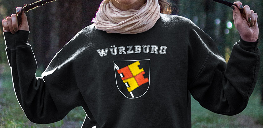 amazon bestellen stadt würzburg Deutsche Fahne flagge und Wappen sweatshirt pullover