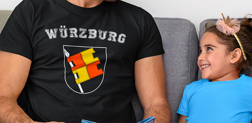 online bestellen stadt würzburg Deutsche Fahne flagge und Wappen t shirt 