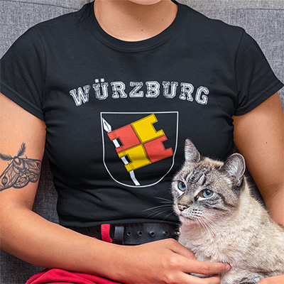 online kaufen stadt würzburg Deutsche Fahne flagge und Wappen t shirt